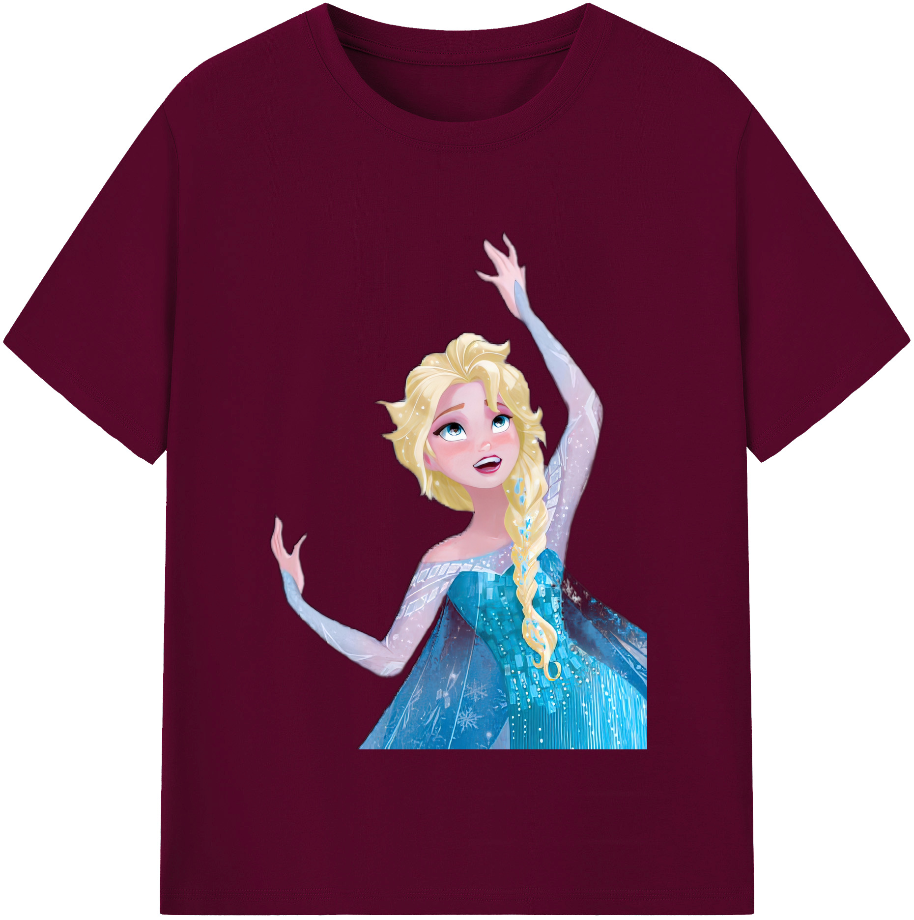 （画像用） アナと雪の女王 アンナ エルサ Frozen Anna Elsa レディースカジュアルプリントTシャツ（綿100％）